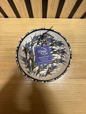 Nakkas Cini Handpainted Turkish Ceramic Floral Bowl